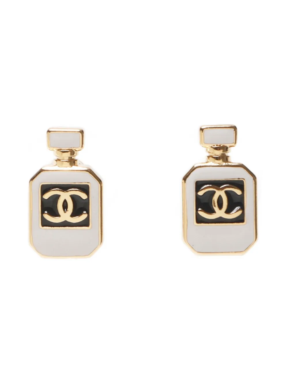 CHANEL Pre-Owned 2025 Perfume Bottle earrings - ゴールドトーン CHANEL Pre-Owned 2025 Perfume Bottle earrings - ゴールドトーン