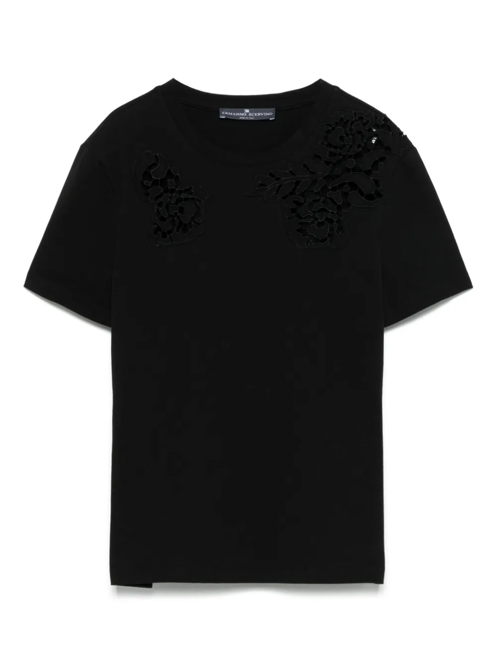 Ermanno Scervino Guipure T-shirt met kant Zwart