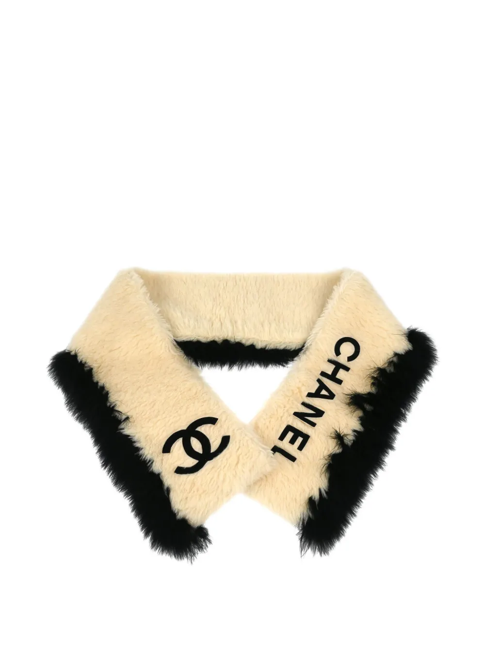 CHANEL Pre-Owned 1990-2000s Interlocking-CC scarf | Neutrals | Image 1