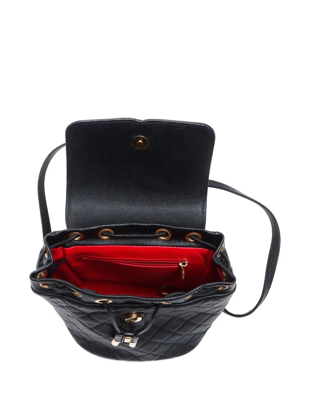 Pre-owned Chanel 2019 Small Diamond-quilted Backpack In Black