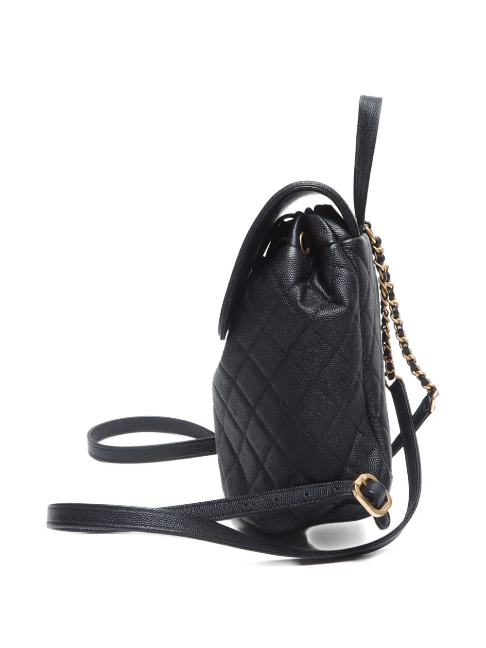 Pre-owned Chanel 2019 Small Diamond-quilted Backpack In Black