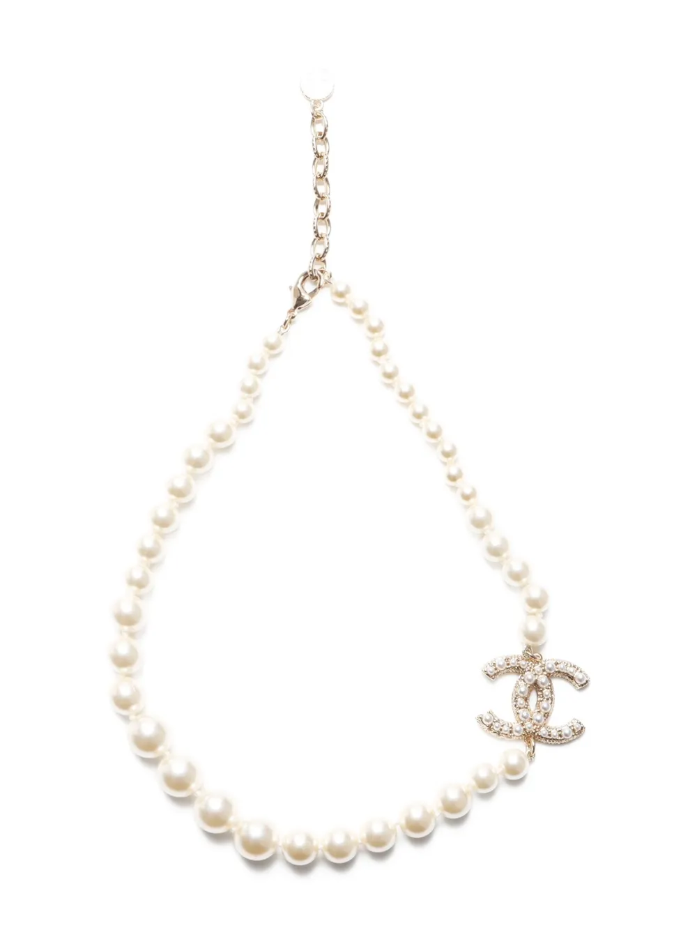 CHANEL Pre-Owned collar con perlas artificiales 2023 | blanco | Image 1