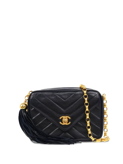 CHANEL Pre-Owned bolsa mini capitonada con costuras en V 1992