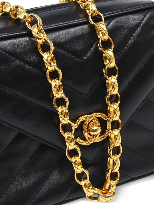 CHANEL Pre-Owned 1992 Vステッチ マトラッセ ミニバッグ | ブルー