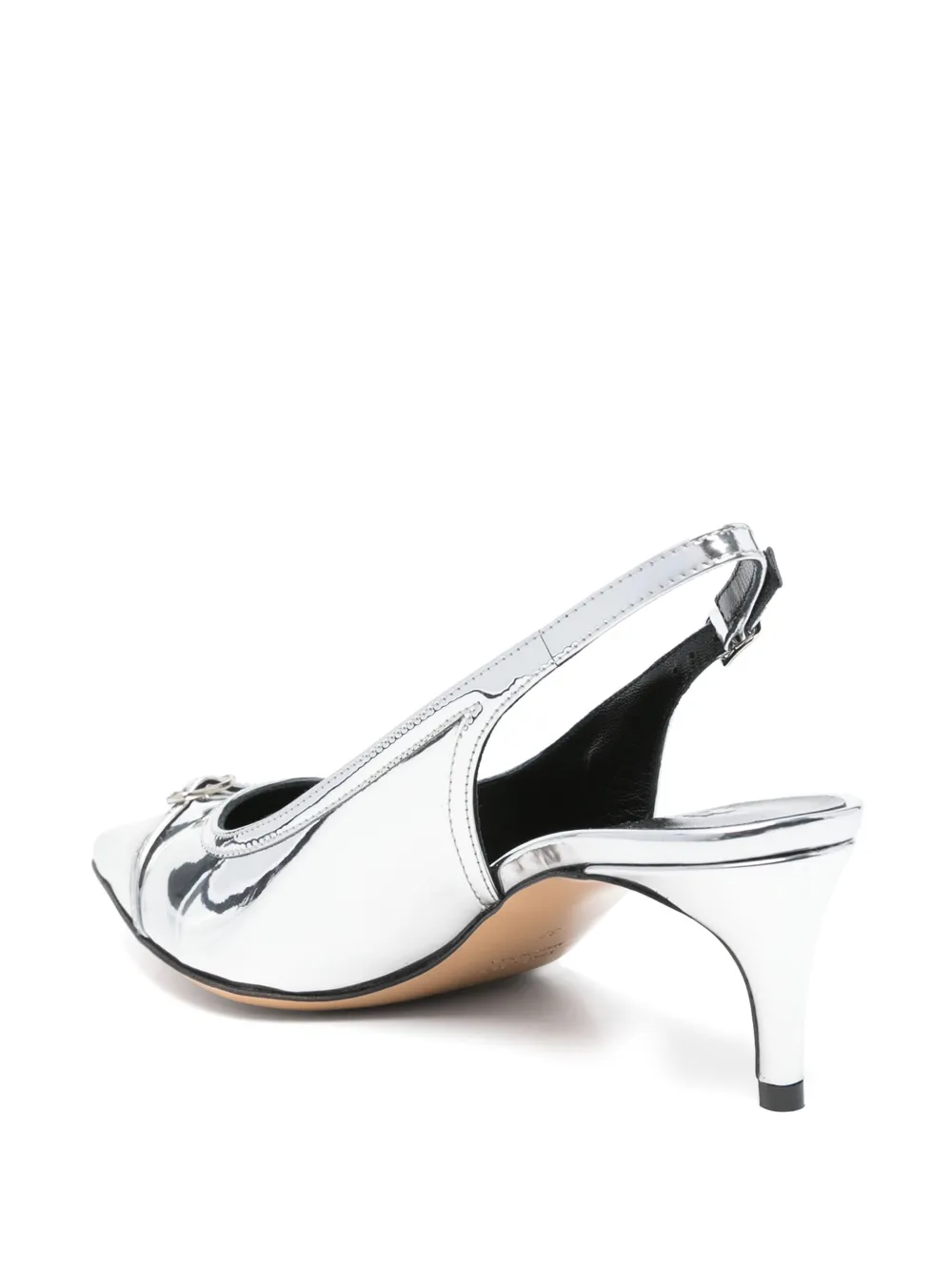 ERALDO 50mm leather pumps Silver