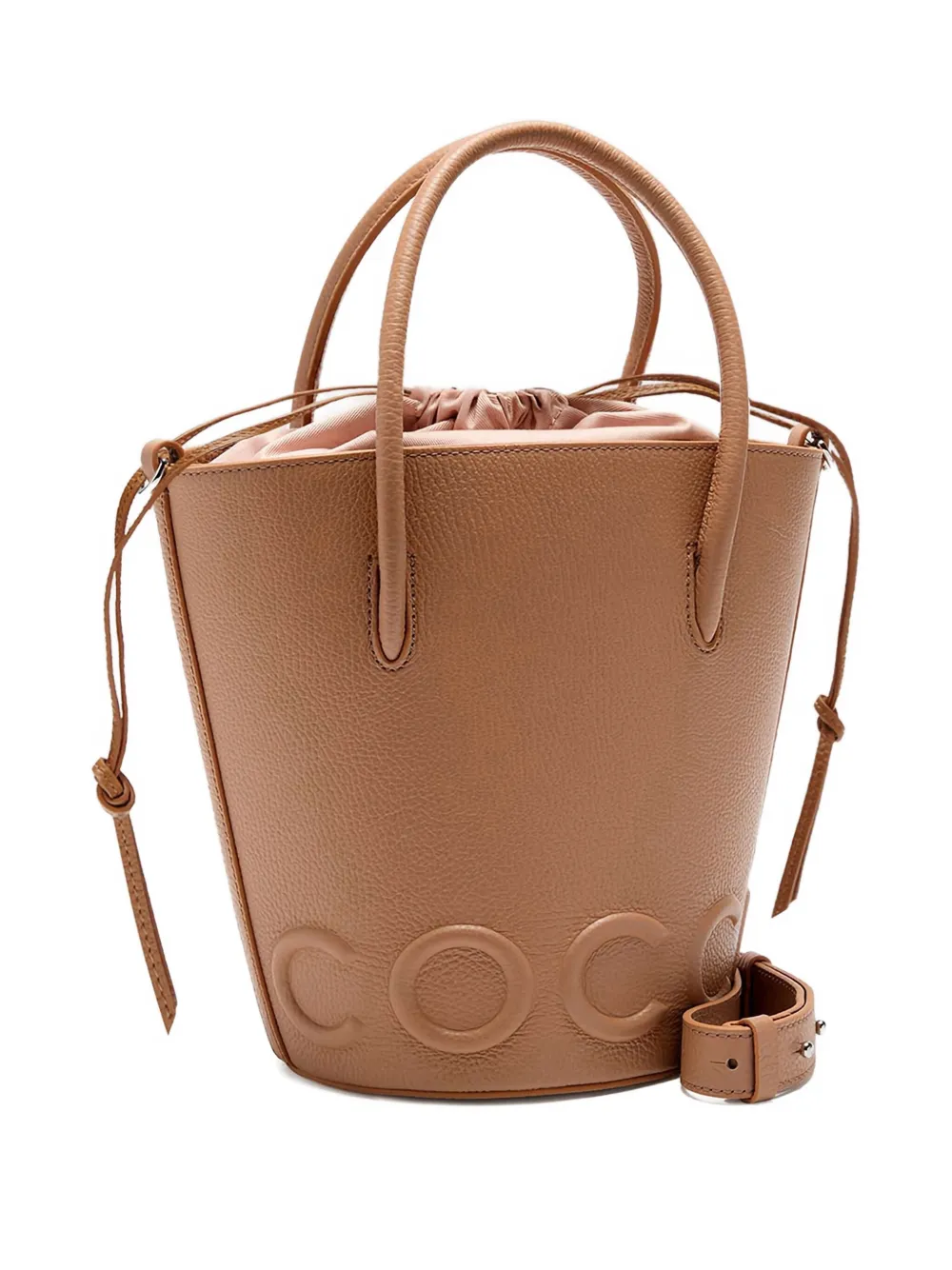 Coccinelle Myrtha Maxi bucket-tas met logo Bruin
