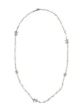 CHANEL Pre-Owned pearl and logo pendant necklace - Silver