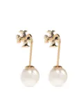 Tory Burch Pearl Front-Back earrings - Gold