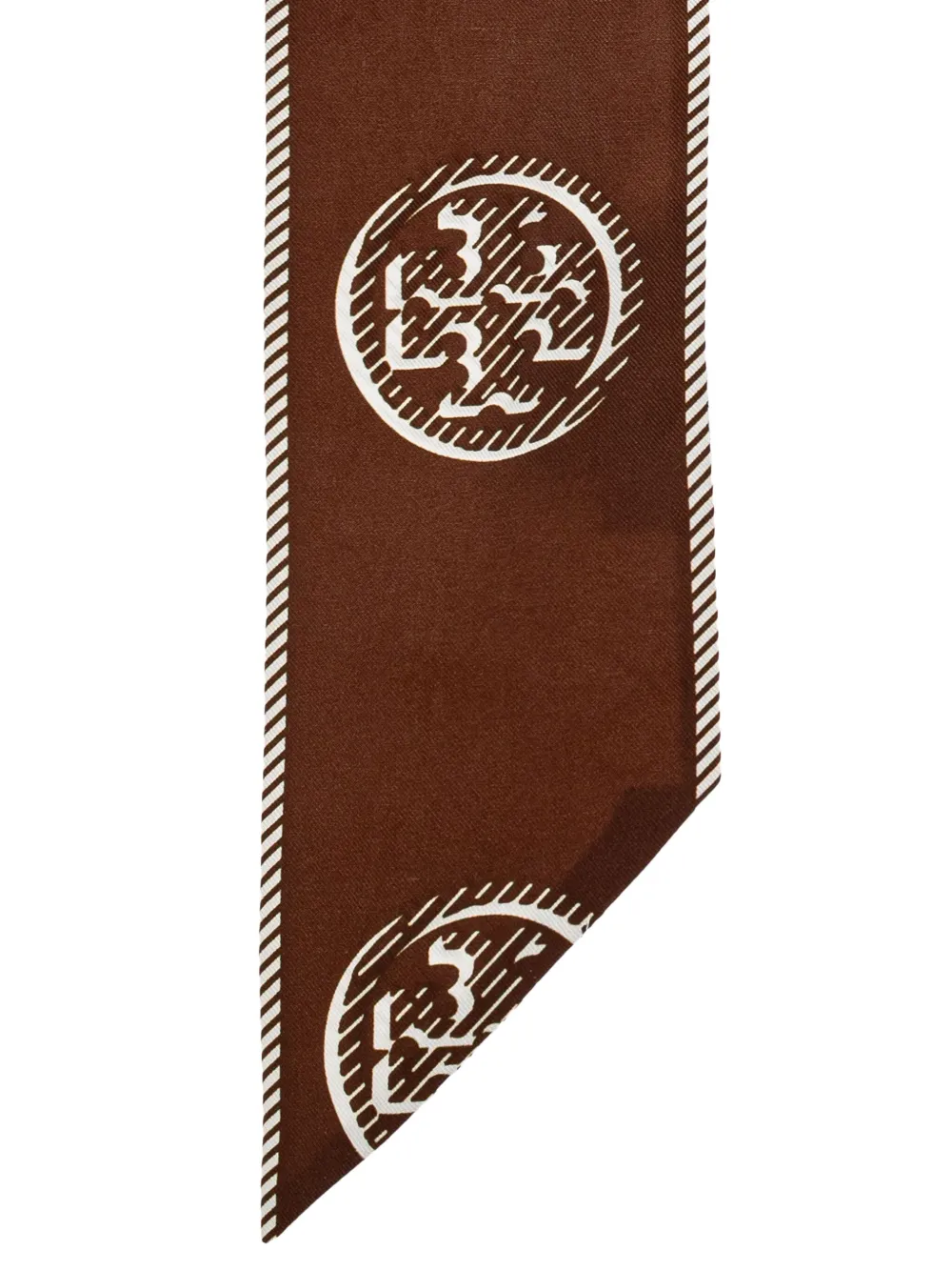 Tory Burch monogrammed silk scarf - Bruin