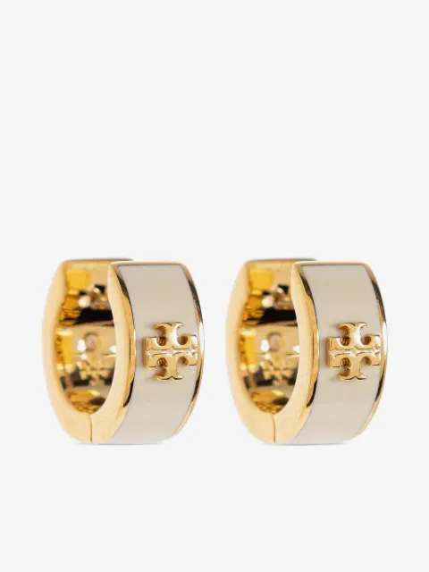 Tory Burch icon enamel huggie earrings
