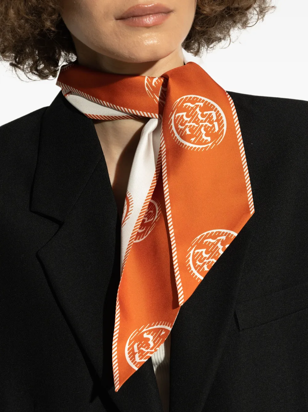Tory Burch Zijden sjaal met print Oranje