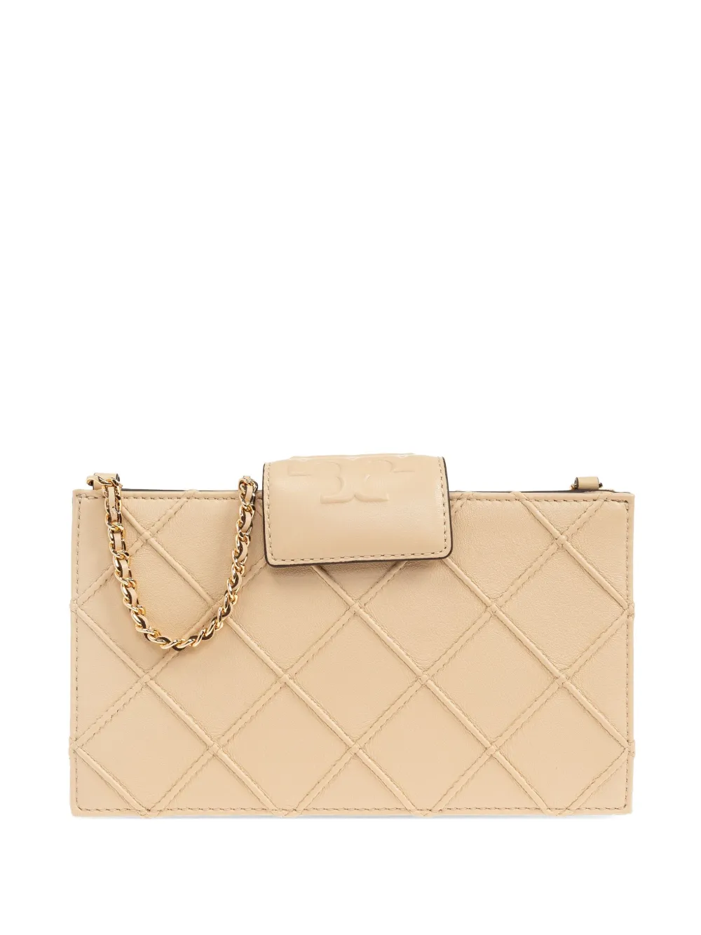 Tory Burch Fleming Clutch Bag In Neutral