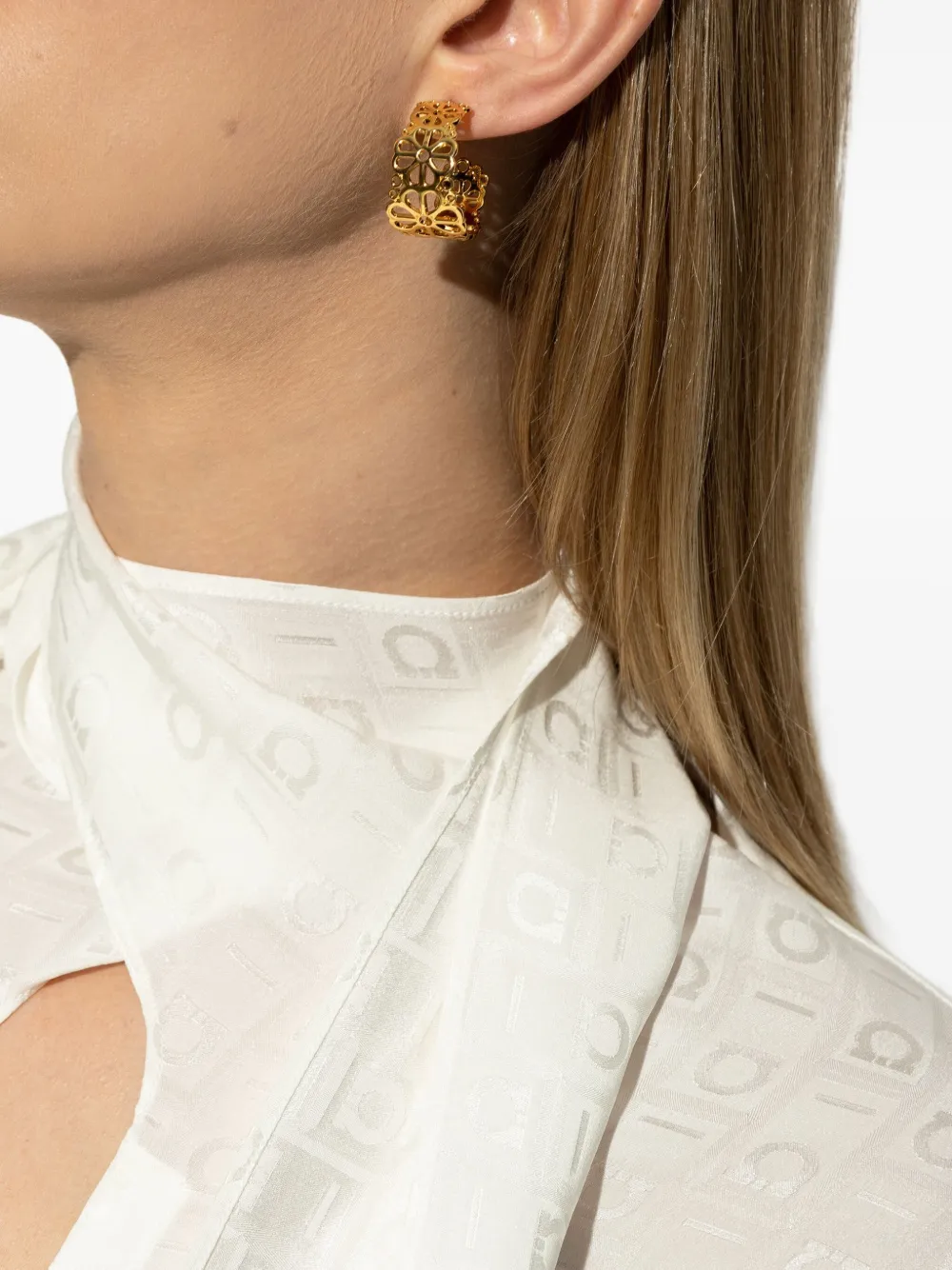 Kate Spade Flower Lace hoop earrings - Goud