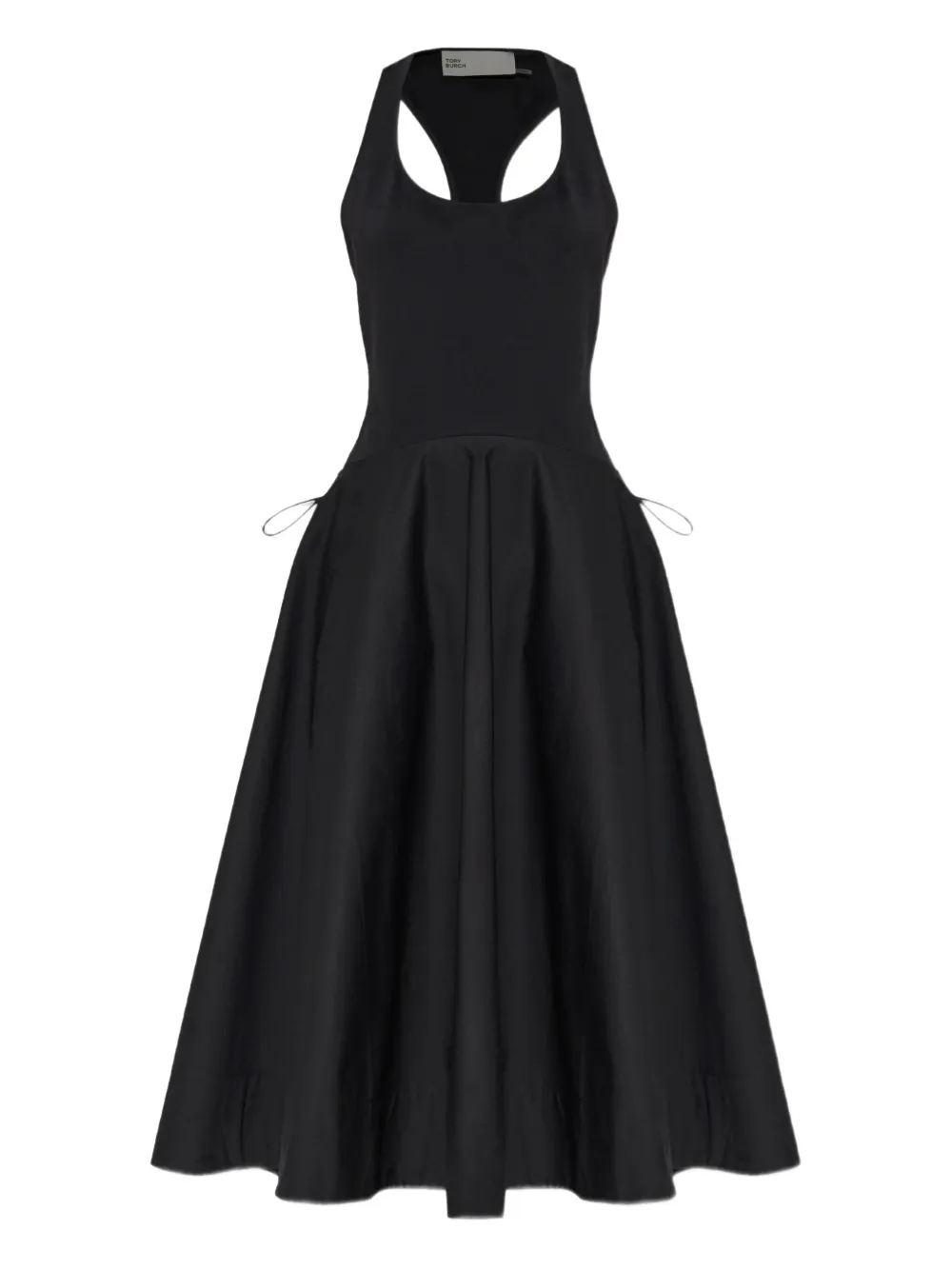 Tory Burch Midi-jurk met gekruiste rug Zwart