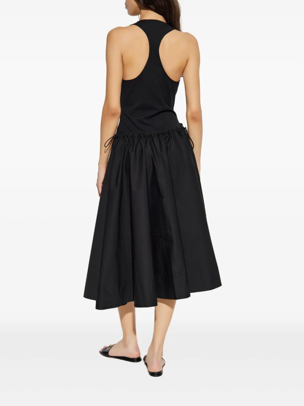 Tory Burch Midi-jurk met gekruiste rug Zwart