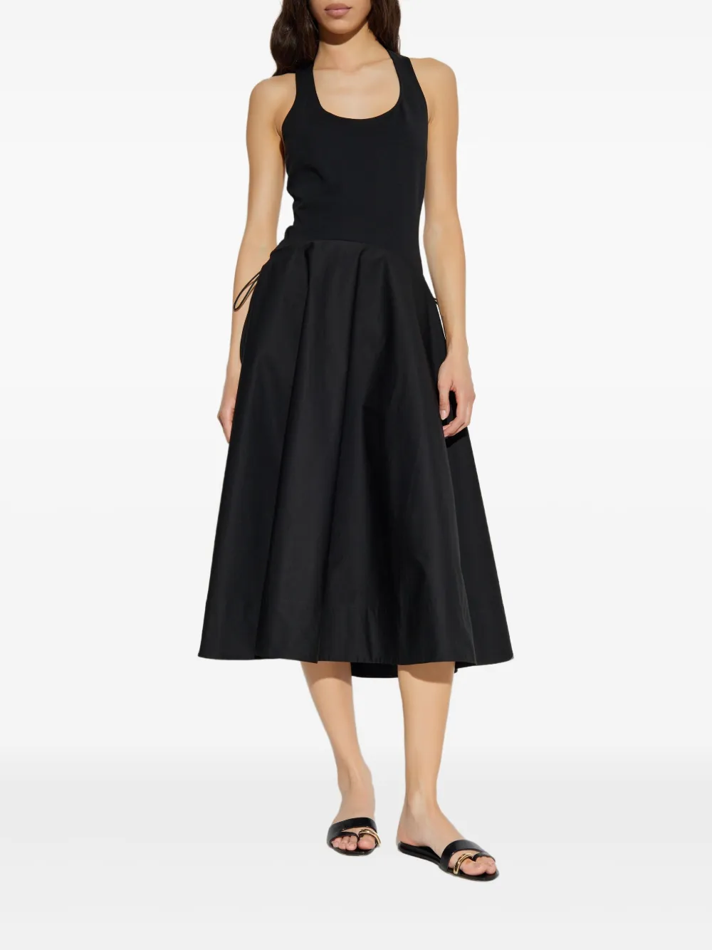 Tory Burch Midi-jurk met gekruiste rug Zwart