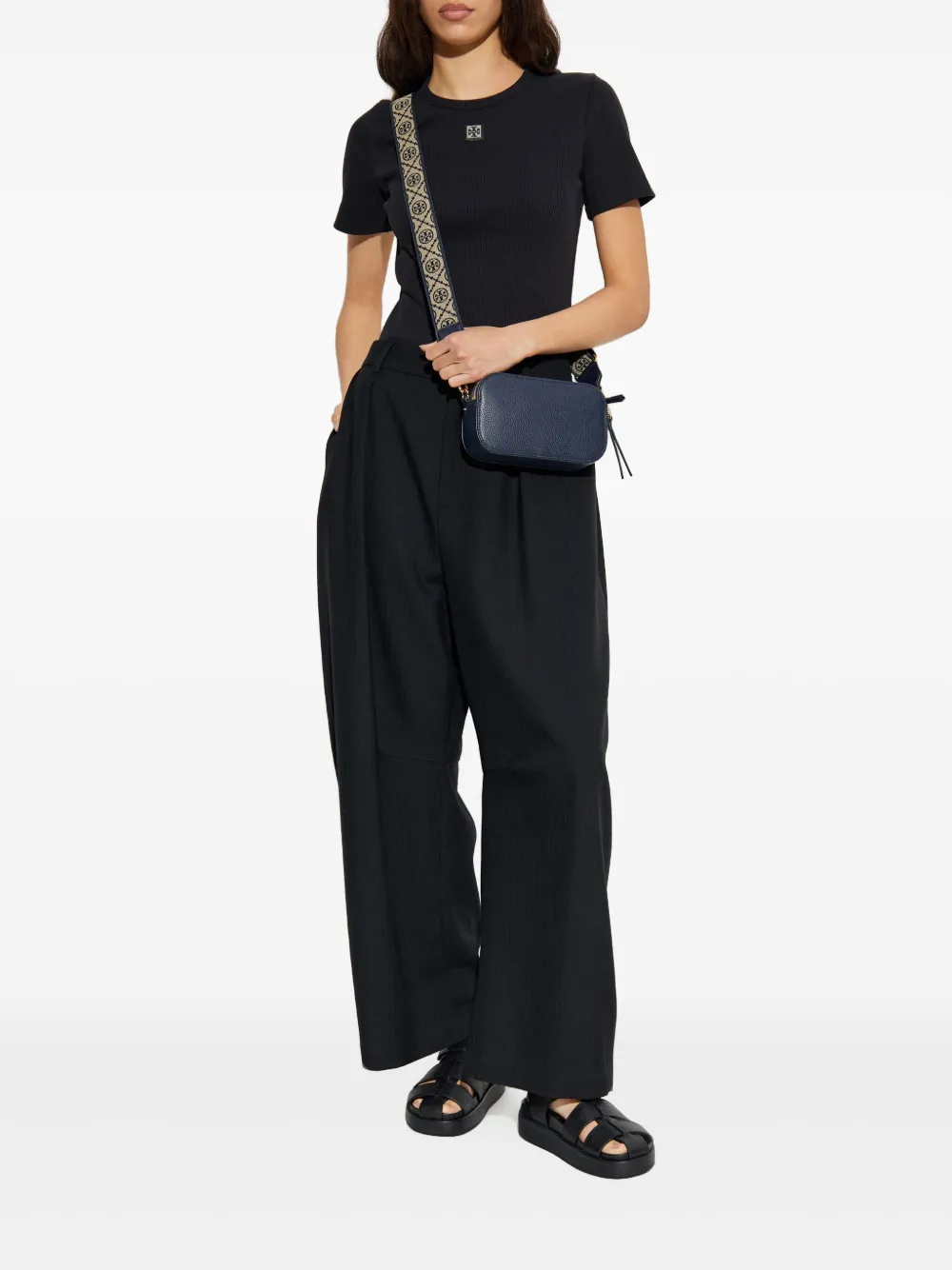 Tory Burch T-shirt met logopatch Zwart