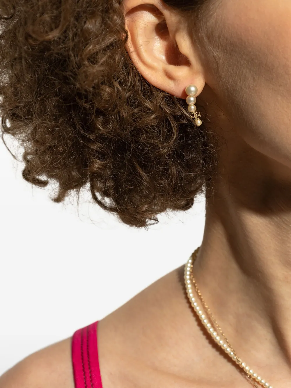 Tory Burch Pearl Ear Crawler earrings - Goud