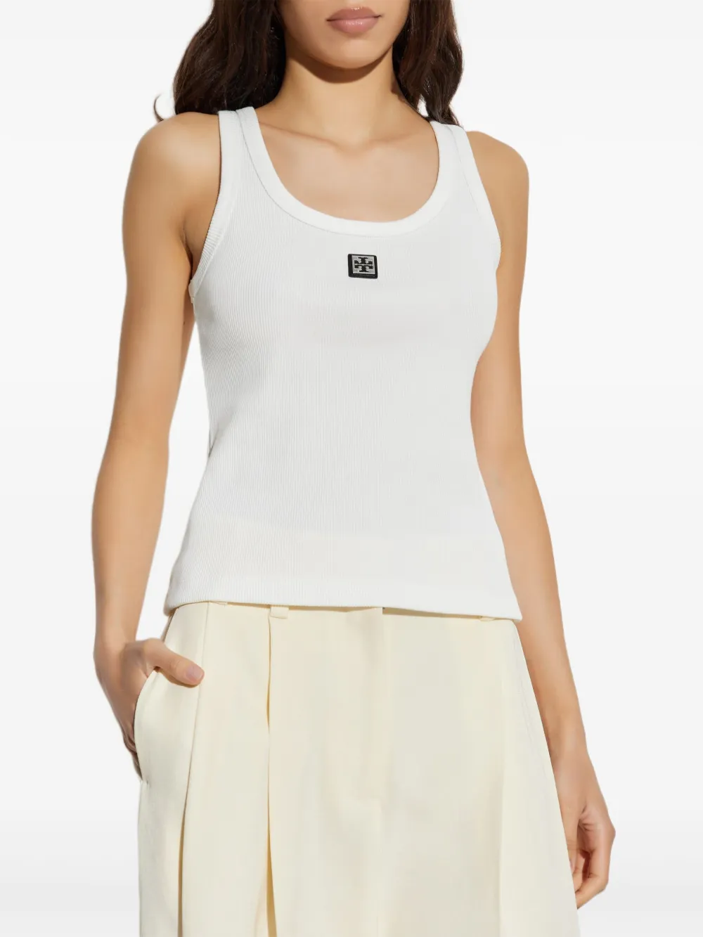 TORY BURCH LOGO-PATCH TANK TOP 