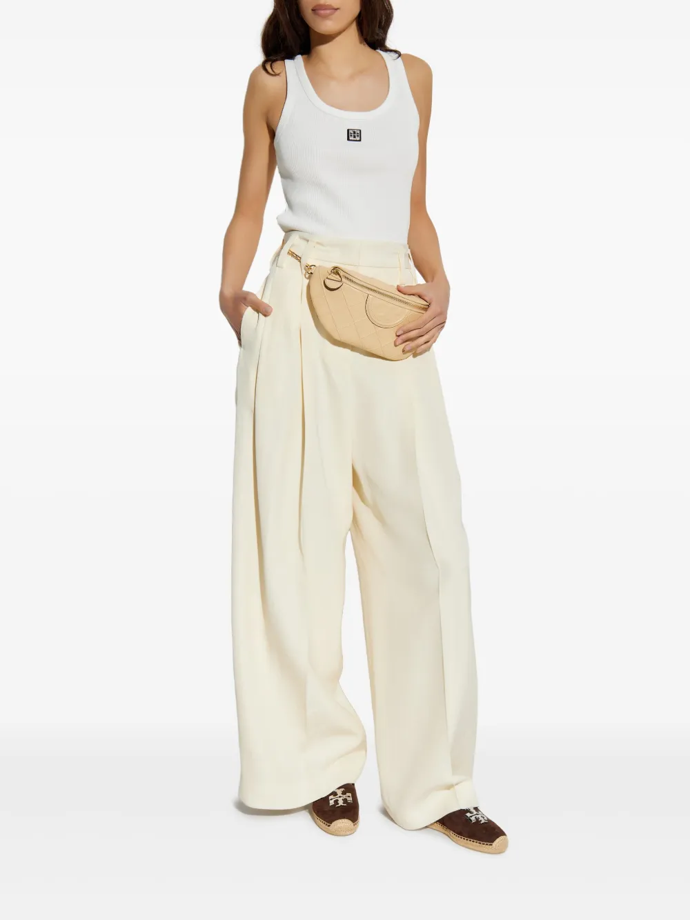 TORY BURCH LOGO-PATCH TANK TOP 