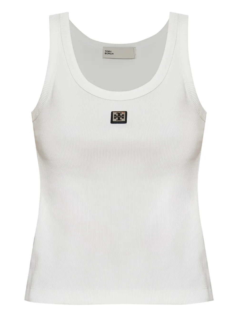 Tory Burch ロゴパッチ タンクトップ - ホワイト Tory Burch ロゴパッチ タンクトップ - ホワイト