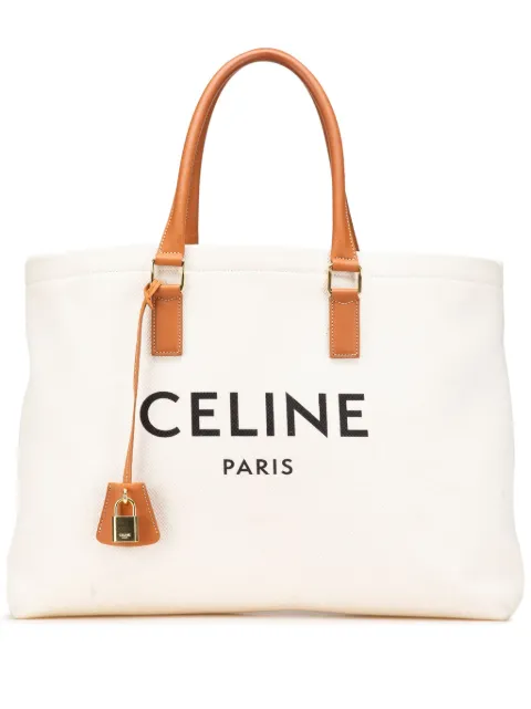 Céline Pre-Owned 2019 Small Canvas Logo Print Horizontal Cabas tote bag