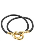 Hermès Pre-Owned 1990-2025 Leather Atame Double Tour Wrap Bracelet costume bracelet - Black
