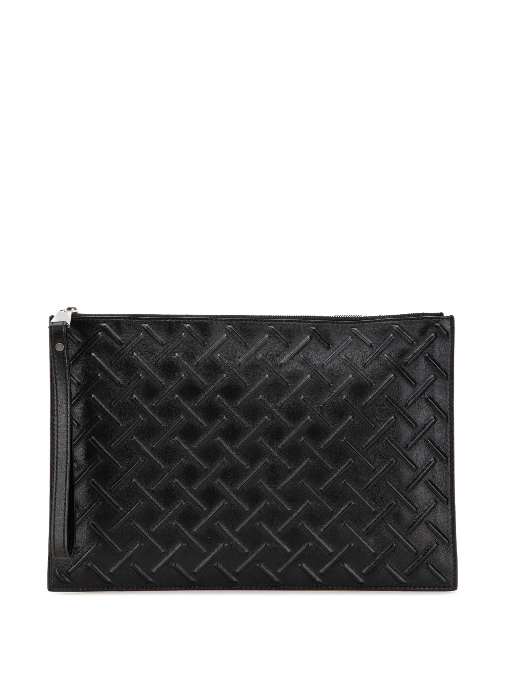 Bottega Veneta Pre-Owned 2012-2024 ナッパ グラフィック クラッチバッグ - ブラック Bottega Veneta Pre-Owned 2012-2024 ナッパ グラフィック クラッチバッグ - ブラック