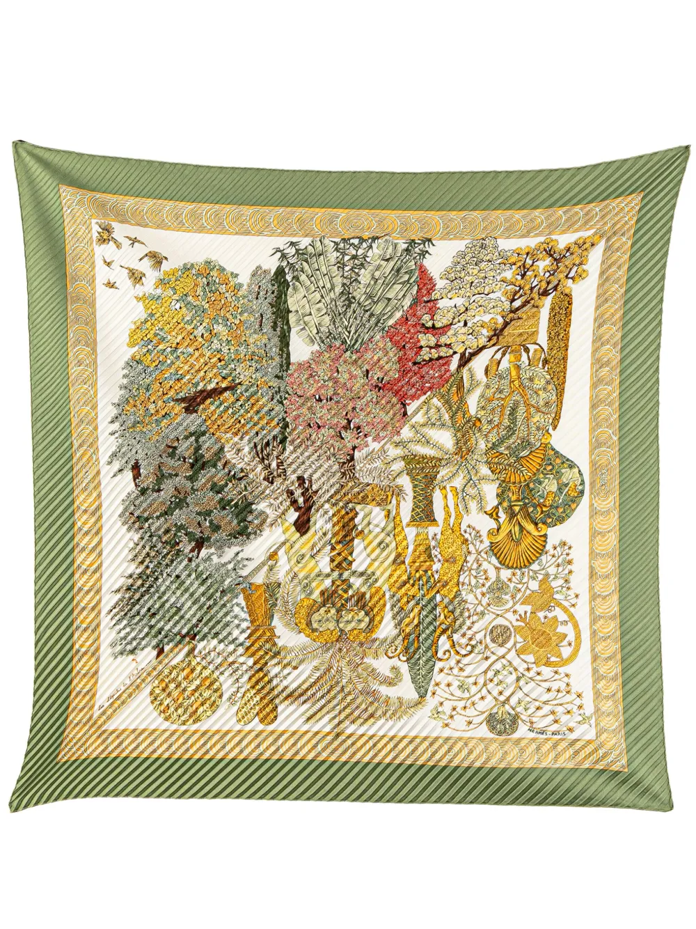 Hermès Pre-Owned 20th Century Les Legendes de L Arbre プリーツ シルクスカーフ - Hermès Pre-Owned 20th Century Les Legendes de L Arbre プリーツ シルクスカーフ -