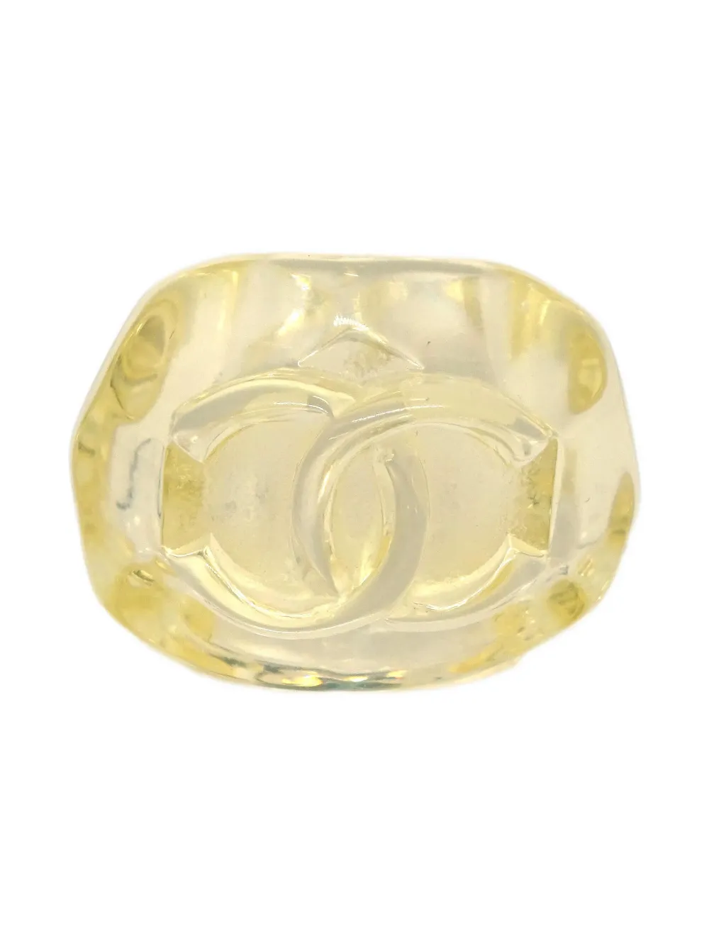 Pre-owned Chanel 2002 Cc Logo Ring