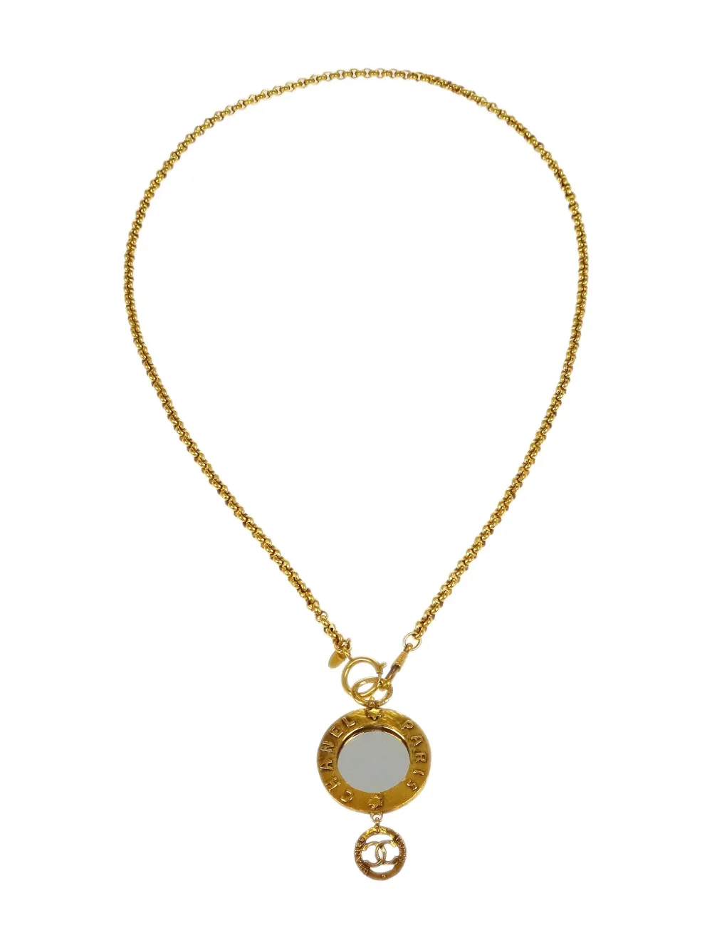 1990-2000s mirror-pendant necklace