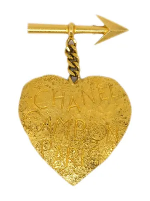 CHANEL Pre-Owned 1994 ココマーク ハートモチーフ ブローチ