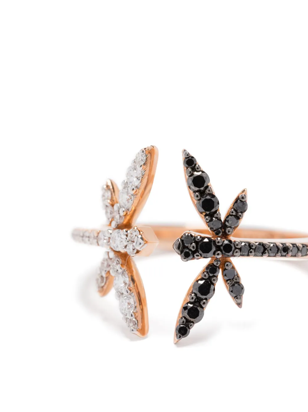 18k Gold Dragonfly-Motif Diamond Ring