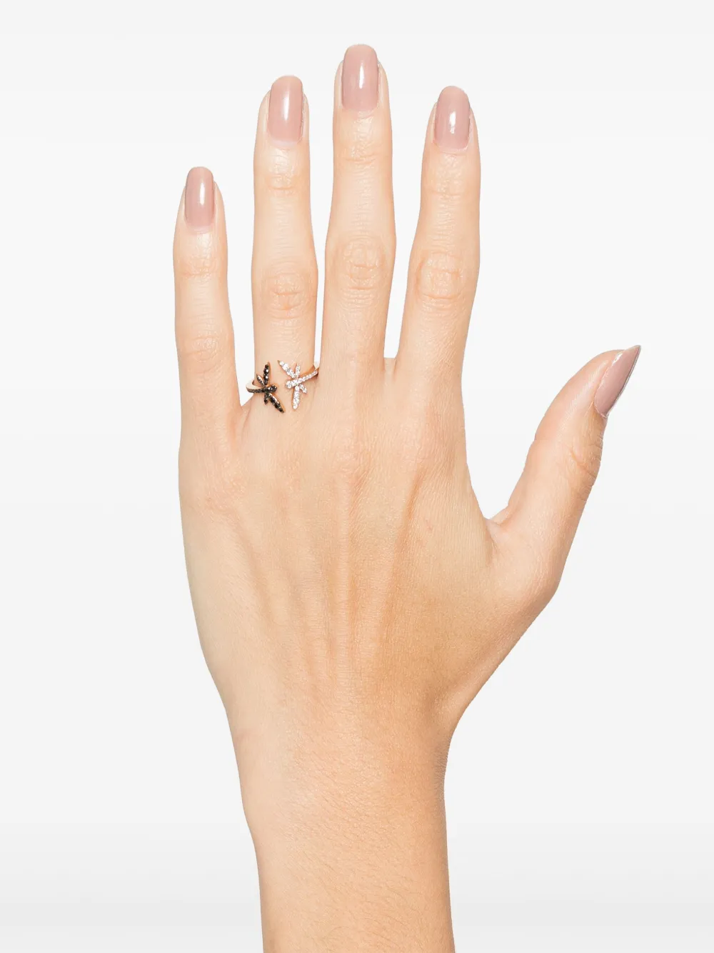 18k Gold Dragonfly-Motif Diamond Ring