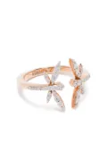 Anapsara 18K rose gold dragonfly-motif diamond ring - Pink