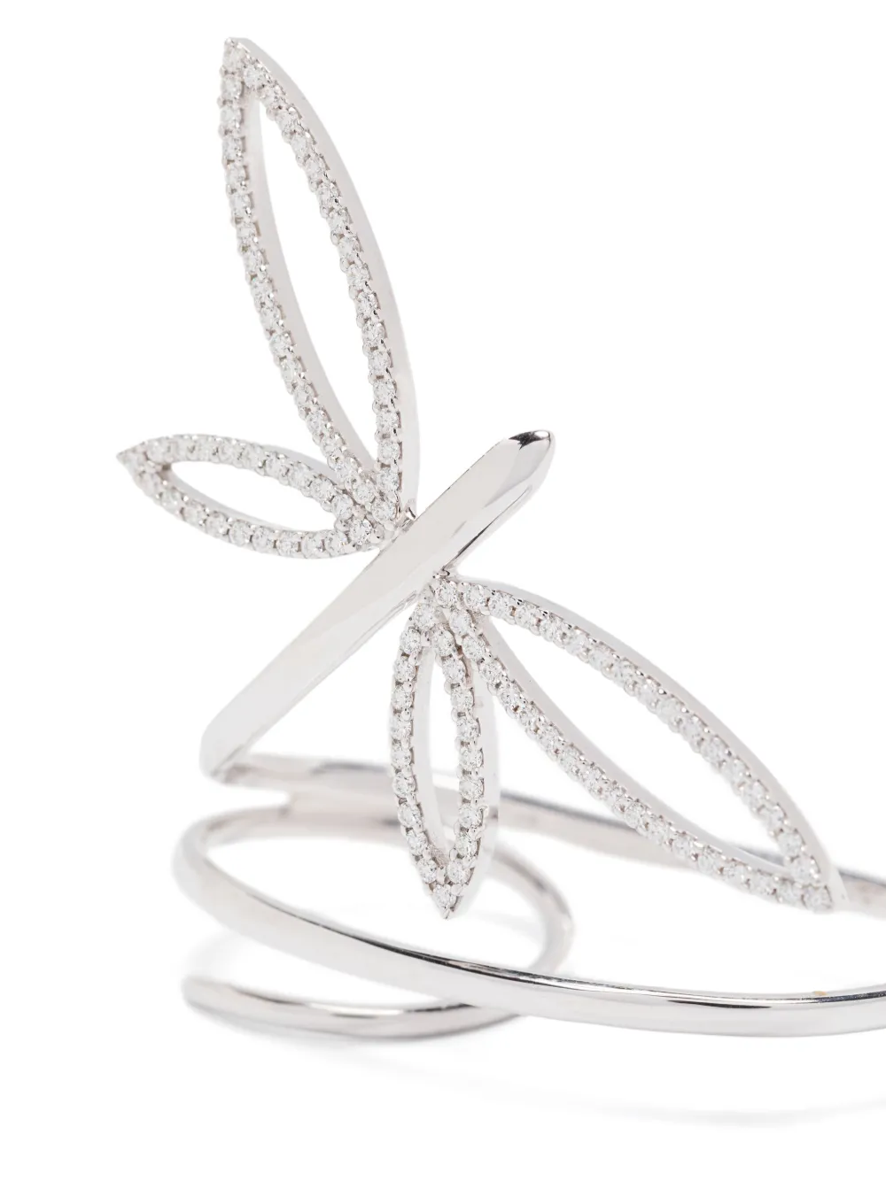 18k White Gold Dragonfly-Motif Diamond Ring