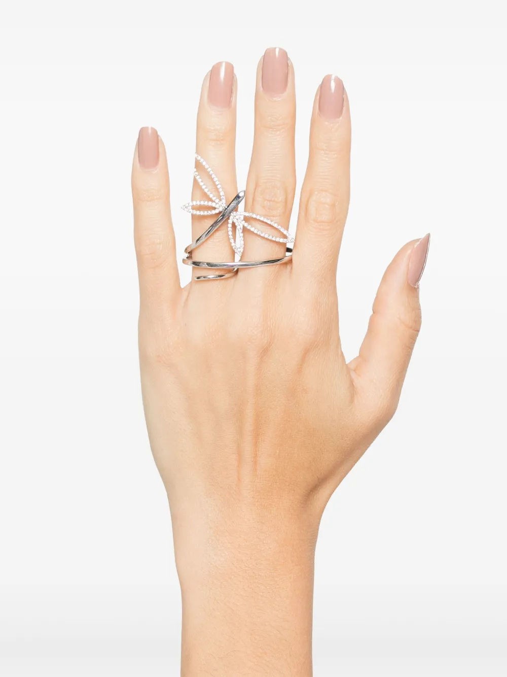 18k White Gold Dragonfly-Motif Diamond Ring