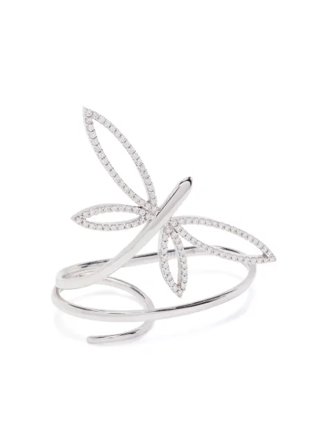 Anapsara anillo en oro blanco de 18kt con motivo de libélula y diamante