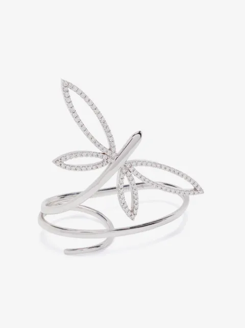 Anapsara 18K white gold dragonfly-motif diamond ring