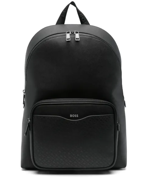 BOSS monogram-patterned backpack