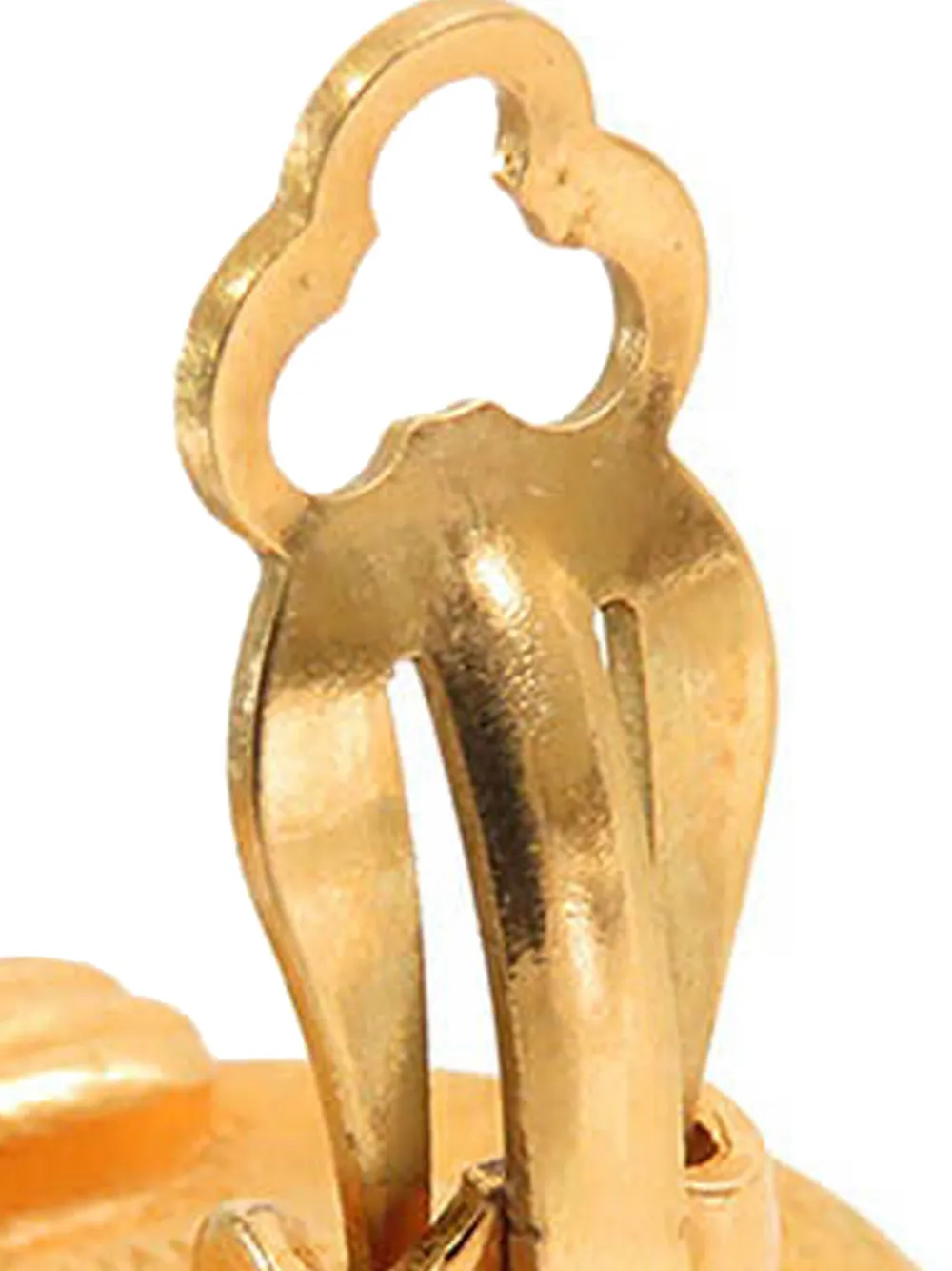 Pre-owned Chanel 1994 Gold Plated Faux Pearl Clip On Earrings Costume Earrings