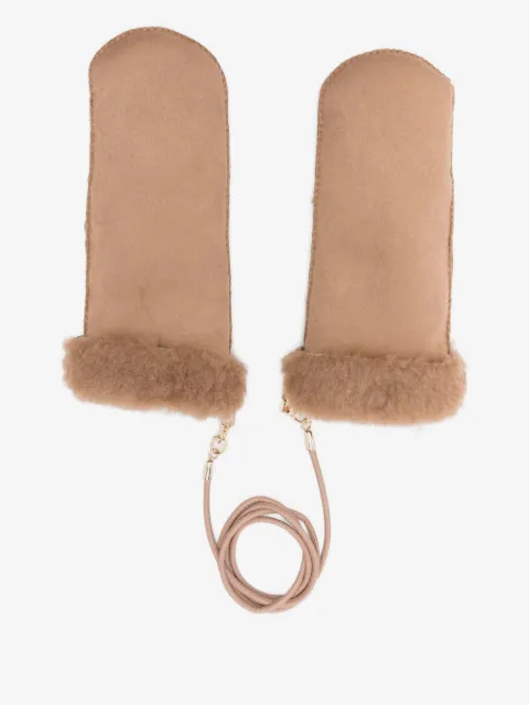 Max Mara faux-shearling trimmed mittens