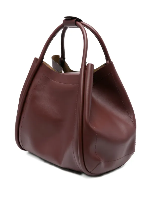Max Mara Medium Marine Leather Tote Bag | Red | FARFETCH