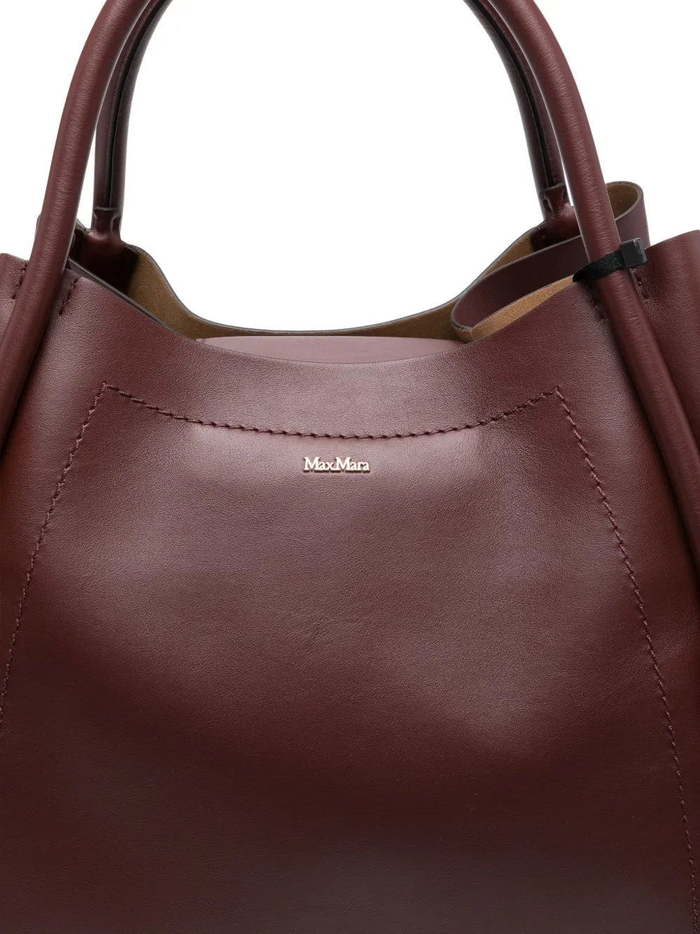 Max Mara Medium Marine Leather Tote Bag In Red