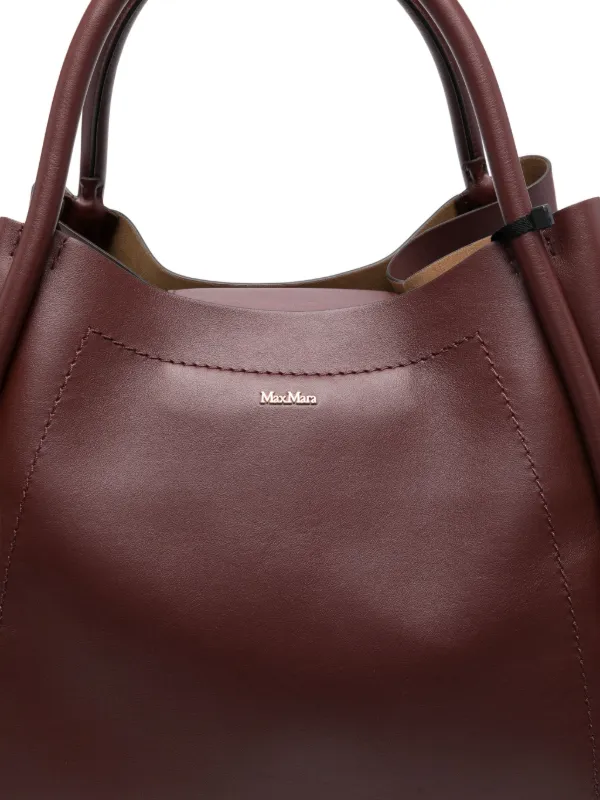 maxmara marine leather tote bagマックスマーラ Marine leather tote bag in black - Max Mara | Mytheresa