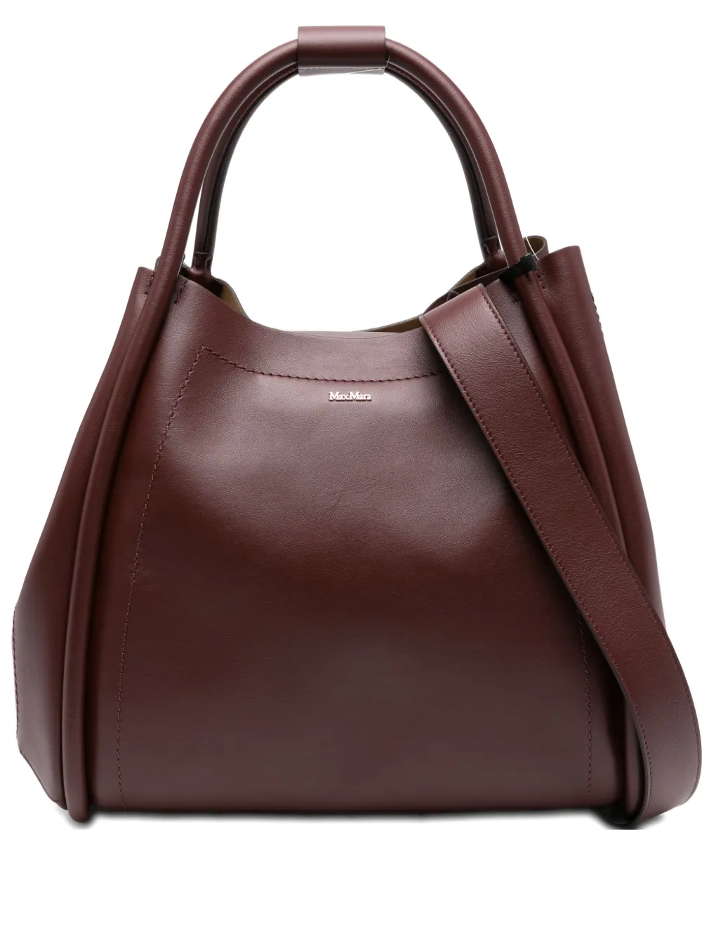 Max Mara Medium Marine Leather Tote Bag In Red