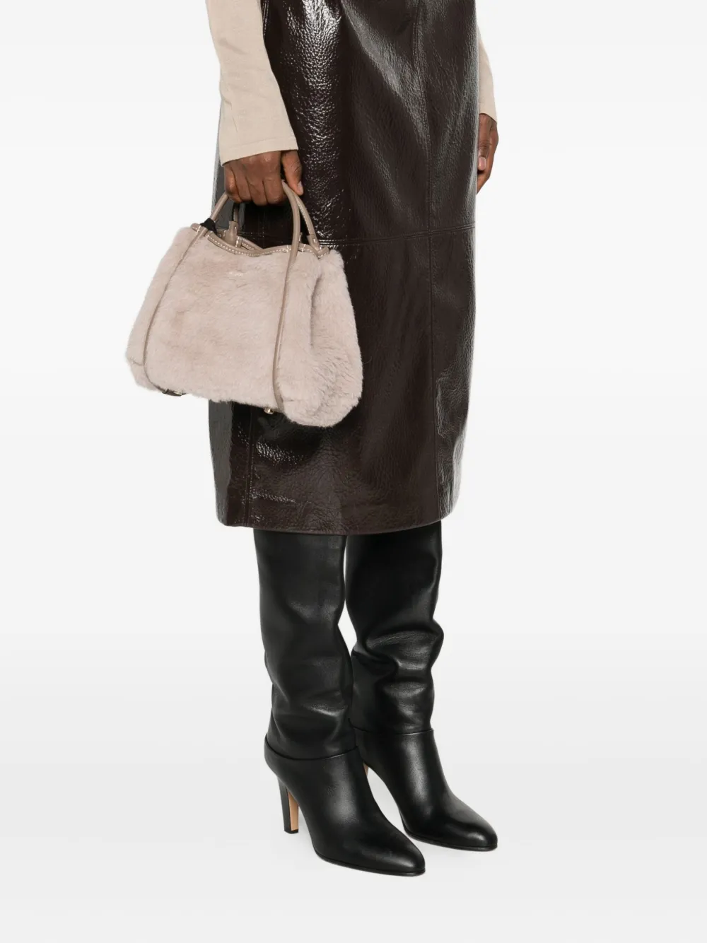Max Mara Marine Satchel Bag In Neutral