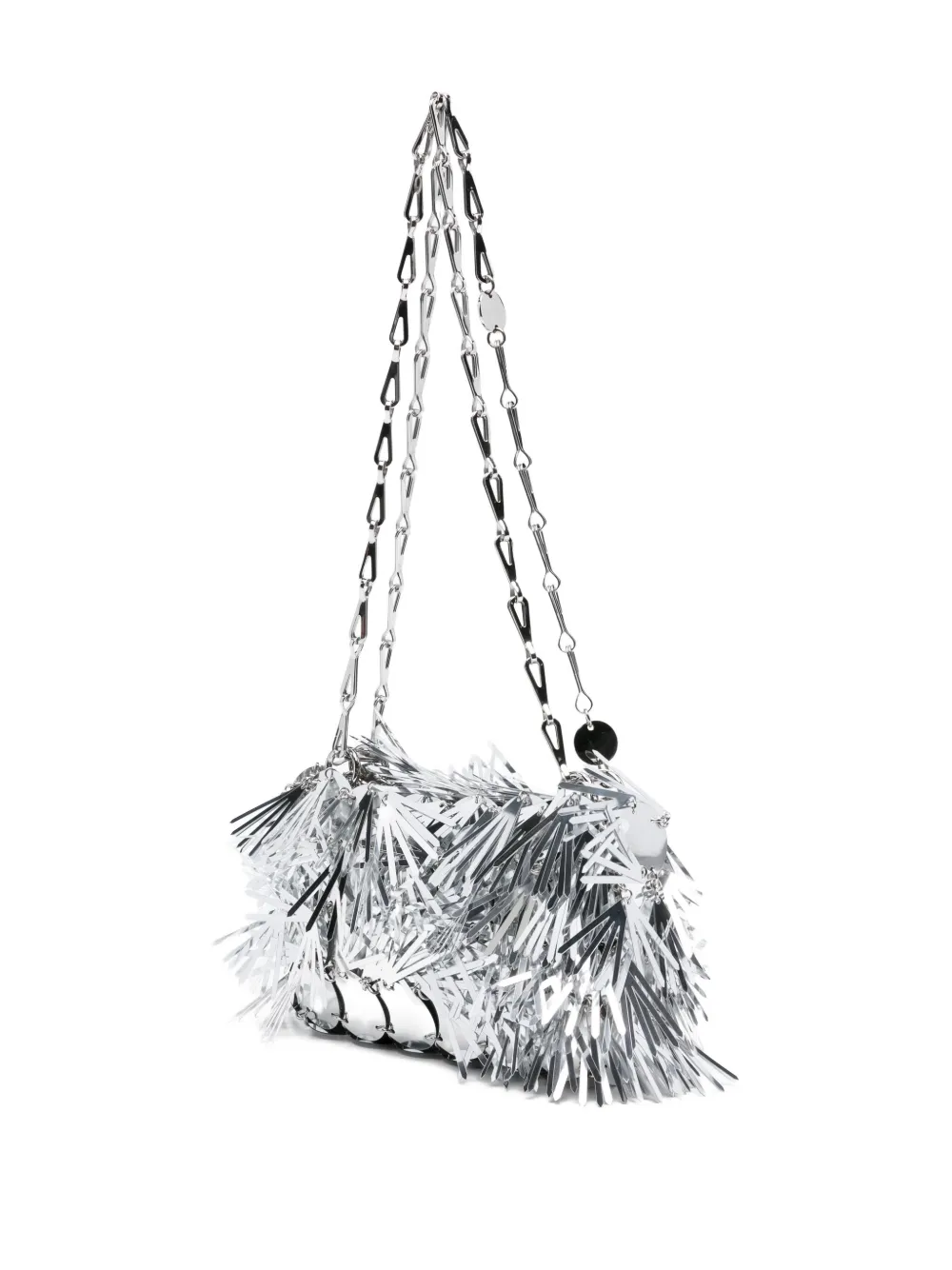 Rabanne Sequin-embellished Chain Shoulder Bag In Silver