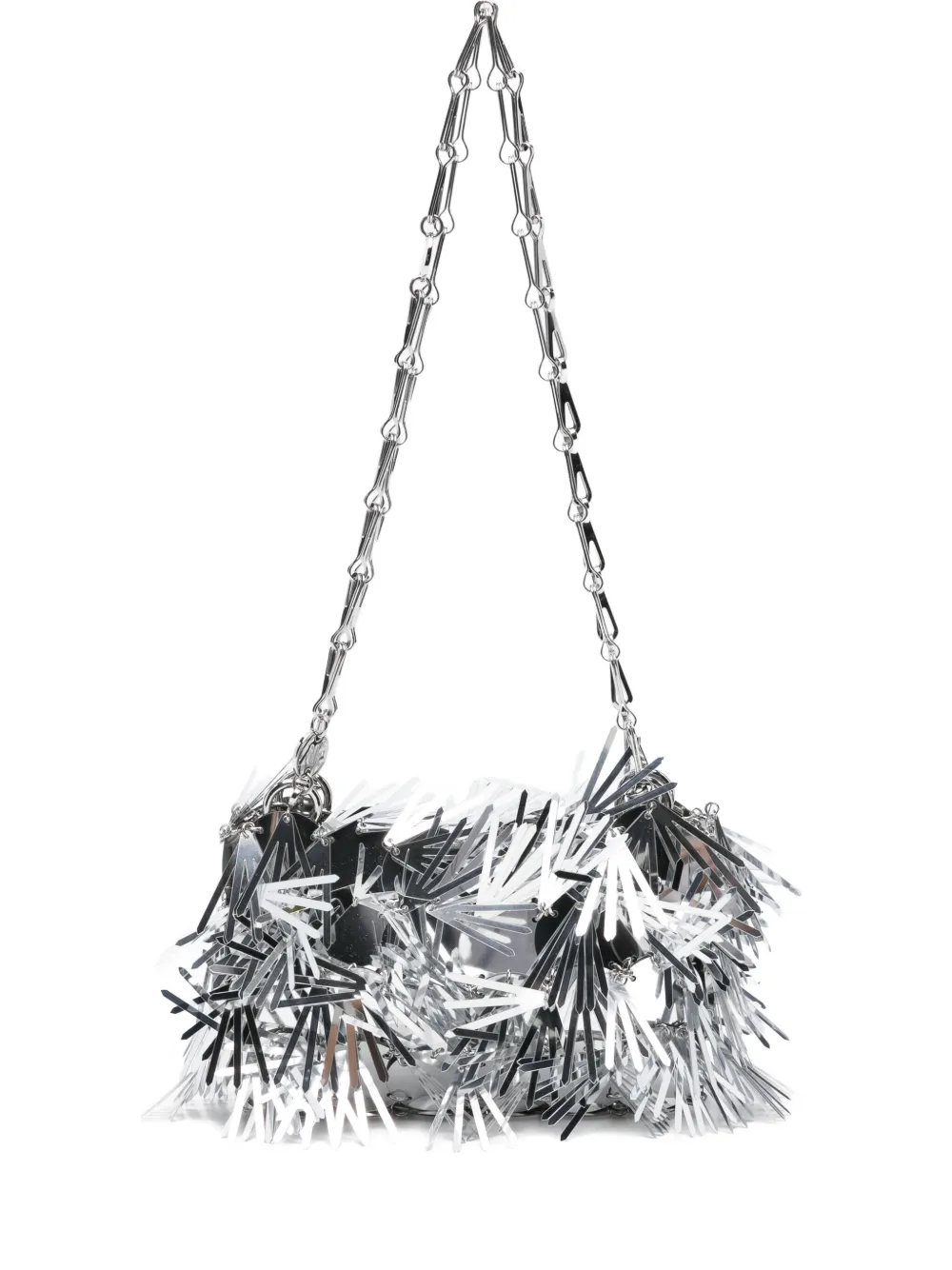 Rabanne Sequin-embellished Chain Shoulder Bag In Silver