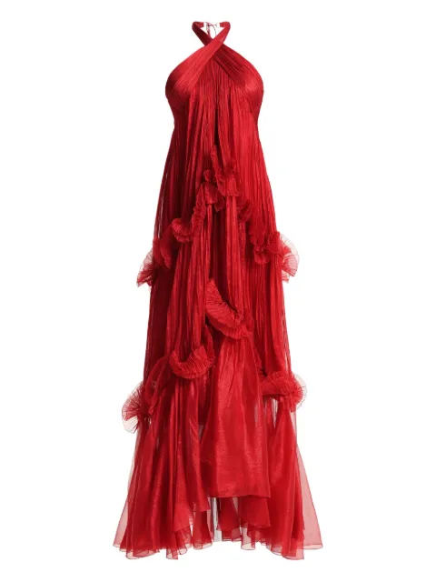 Maria Lucia Hohan halter-neck ruffle-detail gown